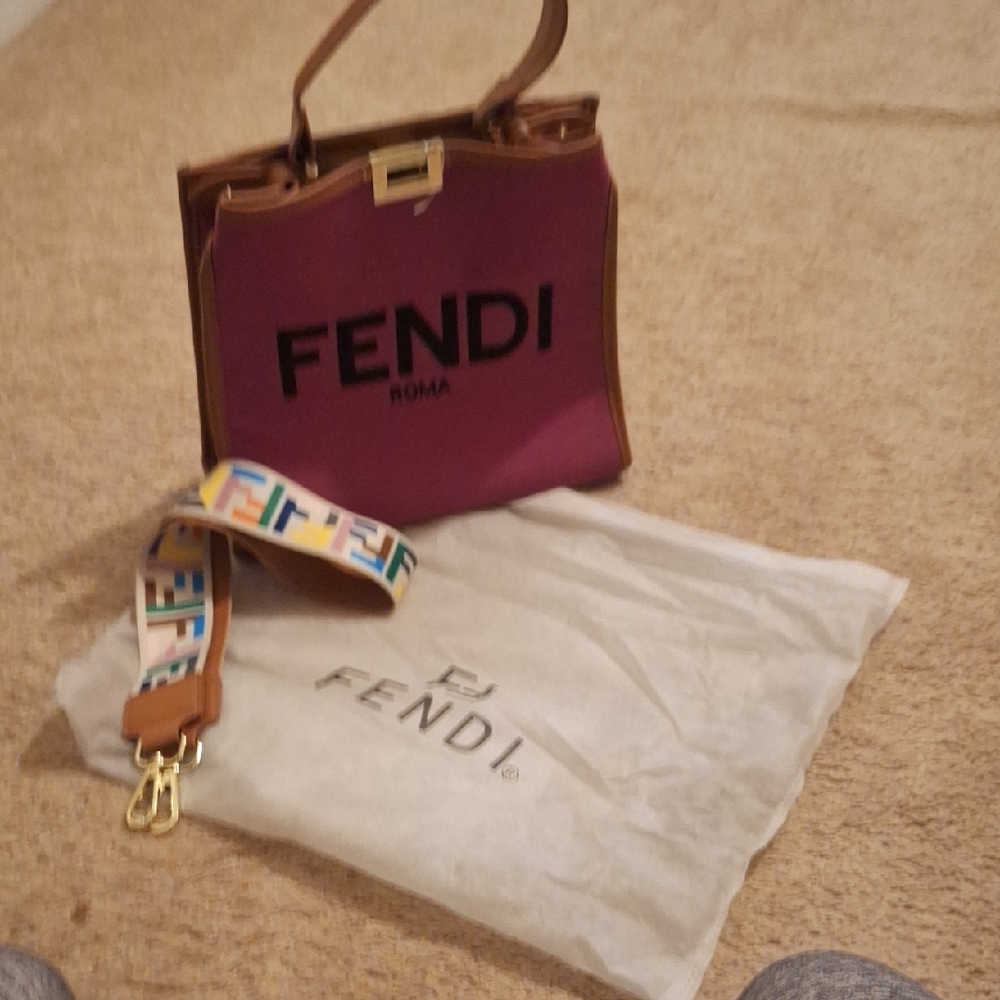 Purple Burgundy Tote with Gold Accents